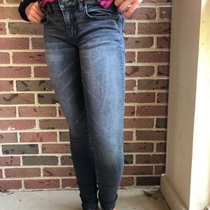 Light wash black denim jeans